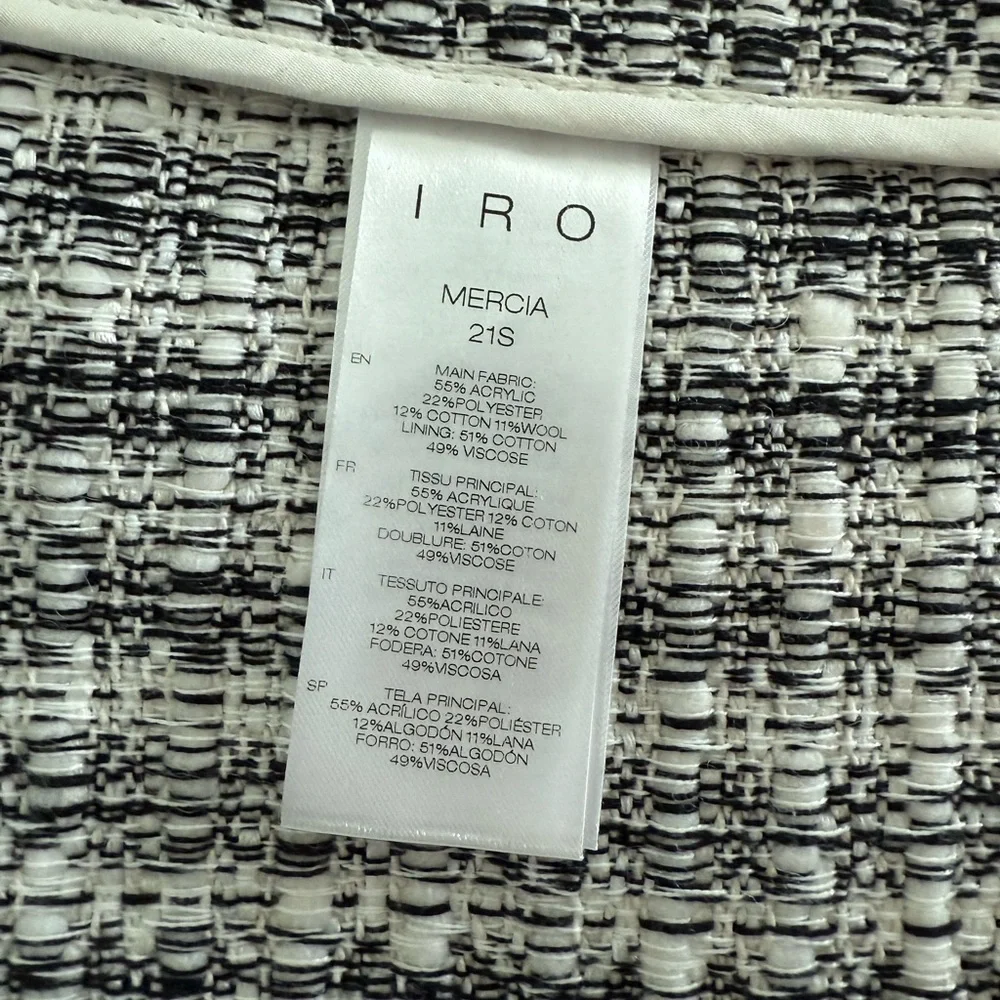 IRO Women's Tweed Blazer - Black and White - Picture 3 of 7